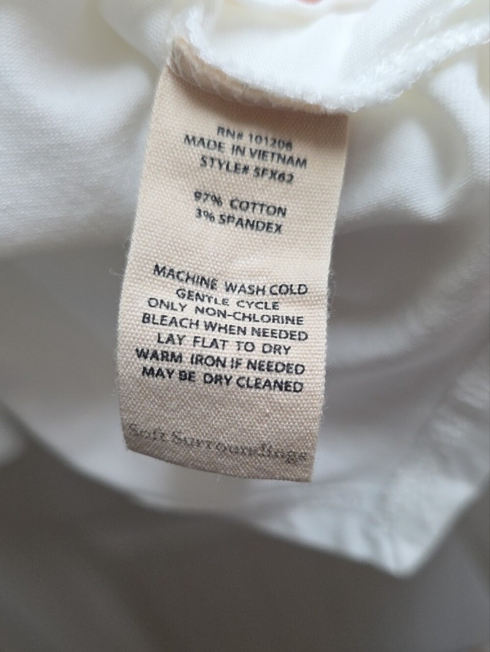 Soft Surroundings Cream V-Neck Long Sleeve Top 2X - Picture 4 of 4